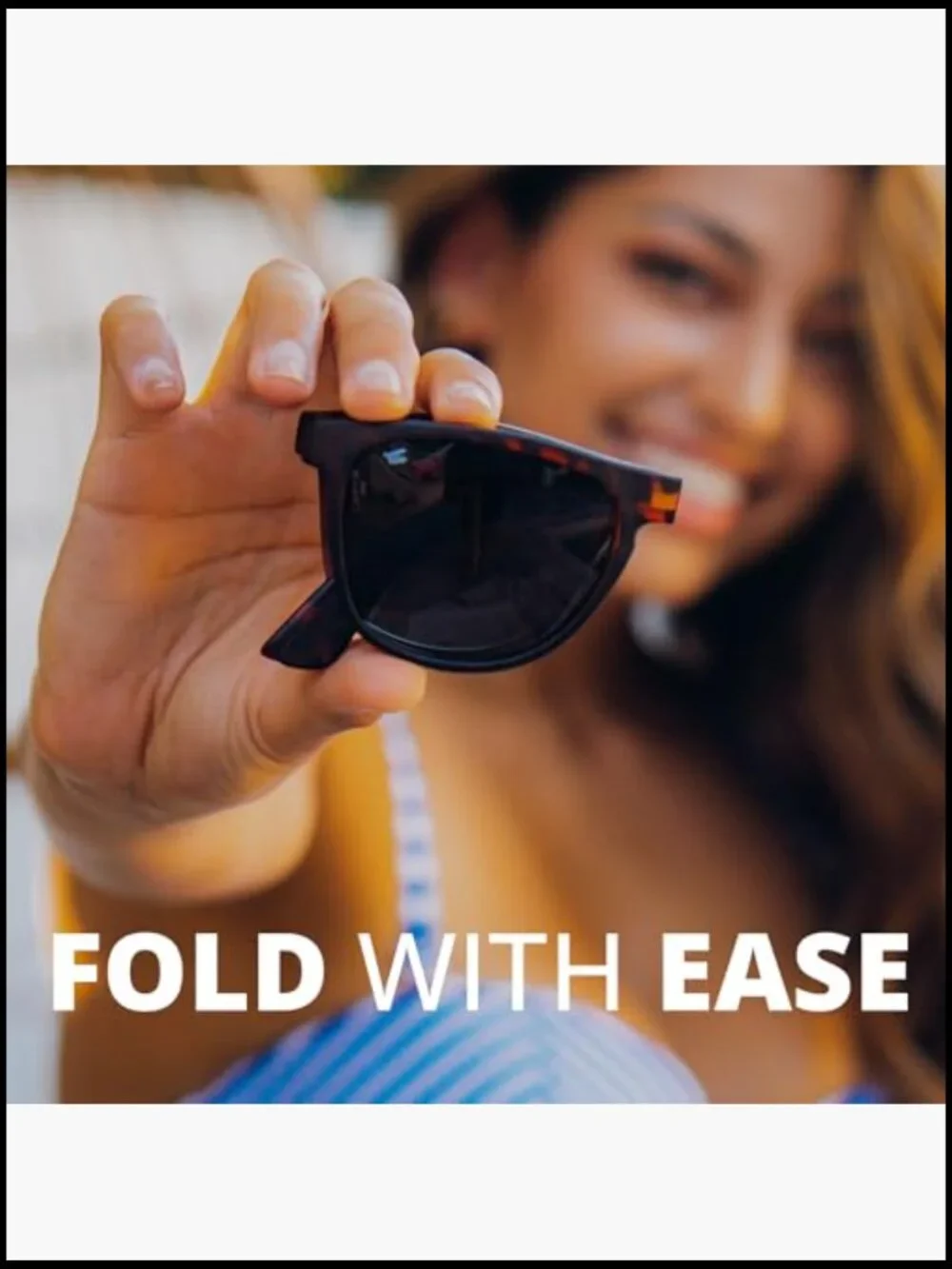 Foldable Polarized Sunglasses with UV400 Protection Folding Case